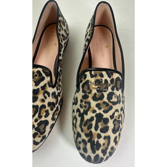 Kate Spade Claudia Leopard Animal Print Flats Brown Black Leather Shoes Size 7.5 - Picture 3 of 11